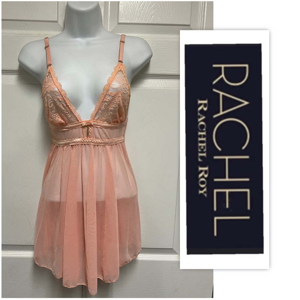 Rachel Roy Sheer Peach Slip Gown